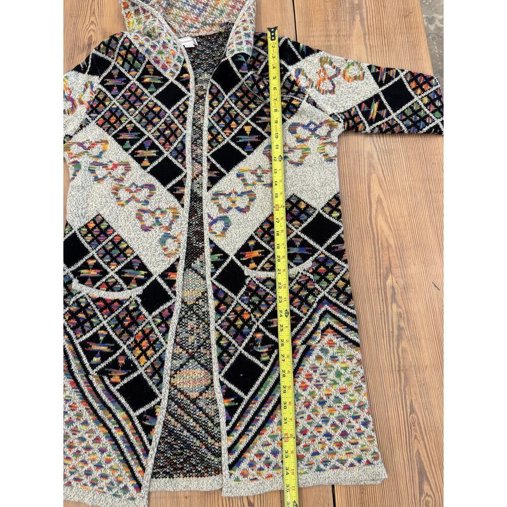 Elegant Black and Cream Hooded Cardigan - Picture 7 of 8